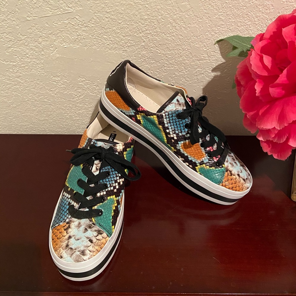 Alice+Olivia Multicolor Ezra Snake-print Sneaker